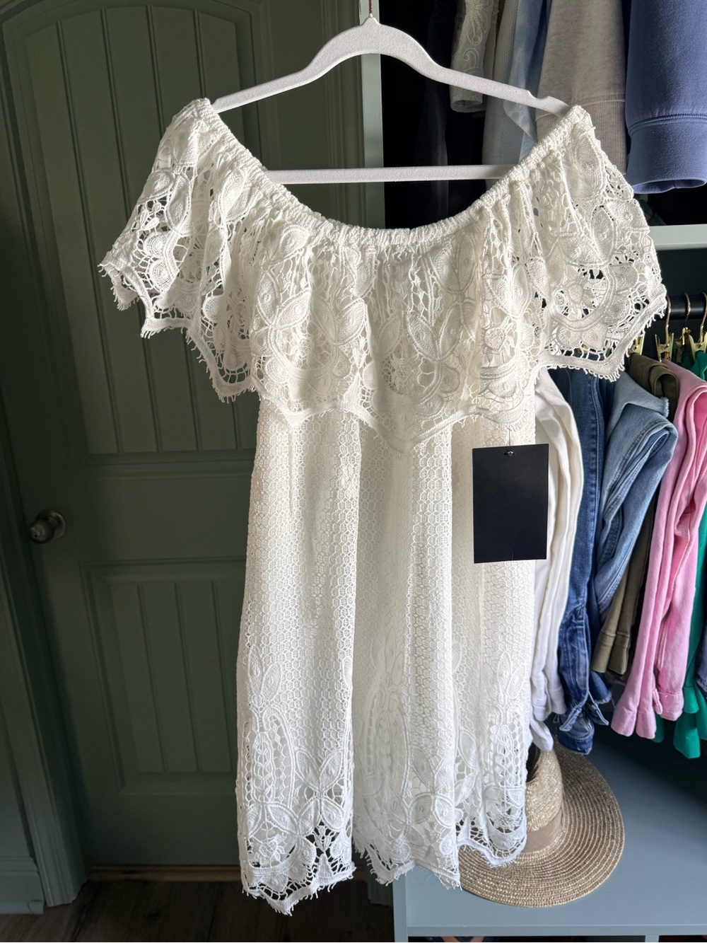 Tuckernuck Avalon White Lace Mini Dress